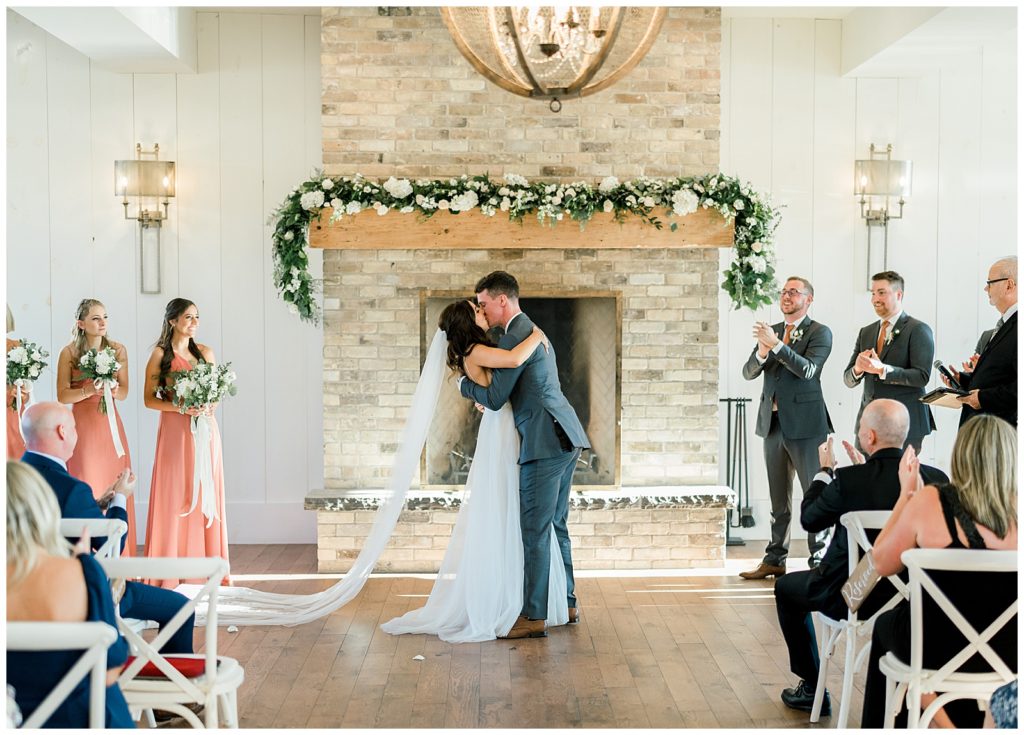 Elora Mill First Kiss during Wedding